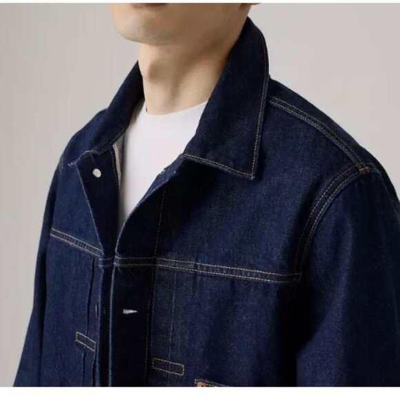 Levi's Type 1 Denim Jacket Selvedge Trucker 100% Cotton Men's Size M One Premium - Picture 13 of 16